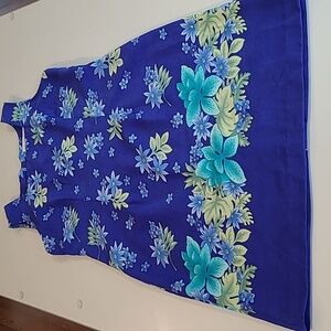 LIKE NEW VTG Sag Harbor Vibrant Blue Tropical Floral Dress